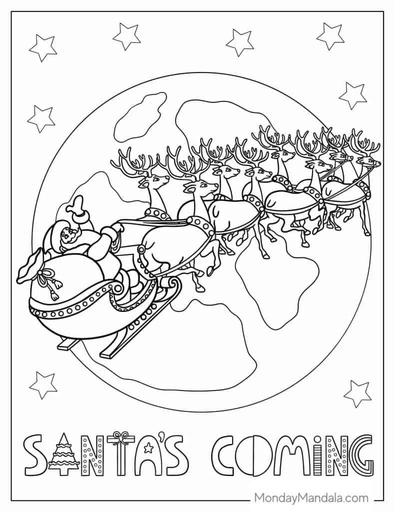 Papai Noel Voador Para Colorir 16