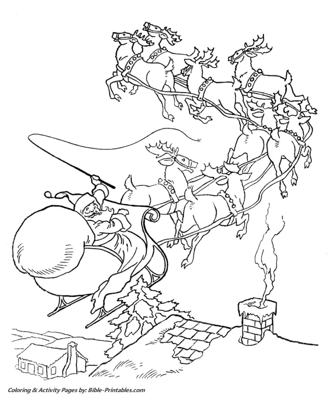 Papai Noel Voador Para Colorir 9