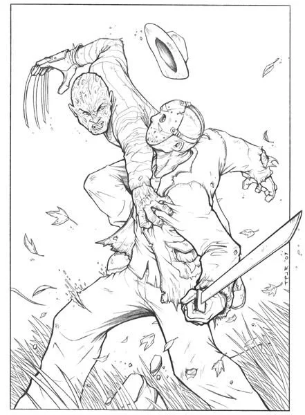 Freddy Vs Jason Para Colorear 1