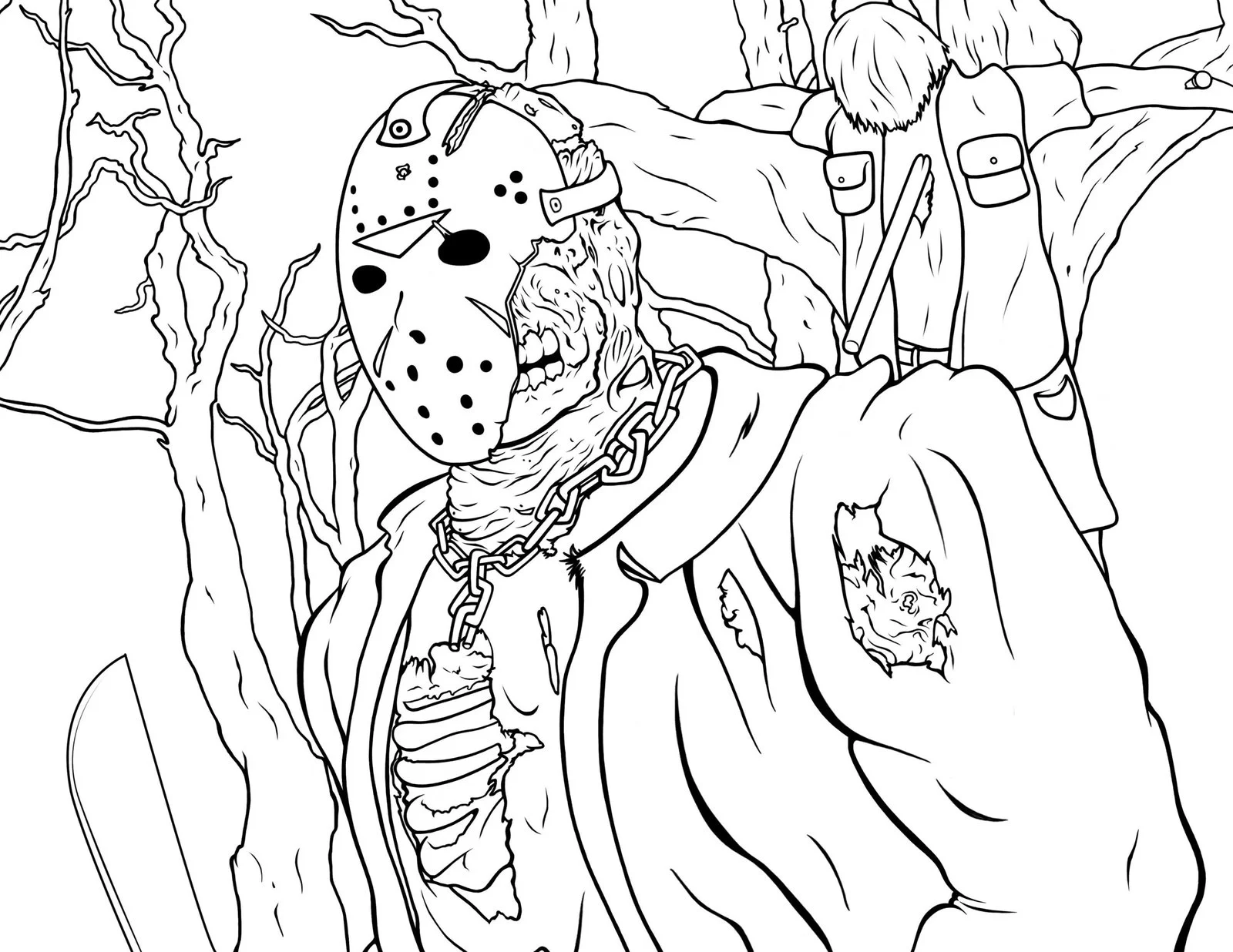 Freddy Vs Jason Para Colorear 11