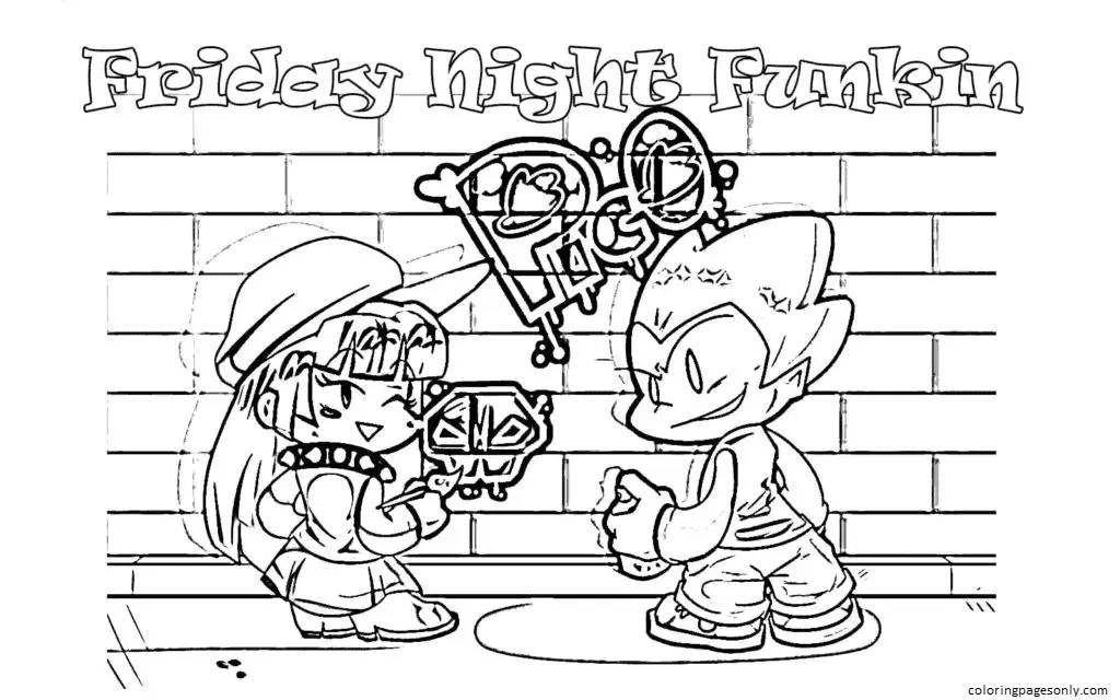 Friday Night Funkin Coloring Pages 105