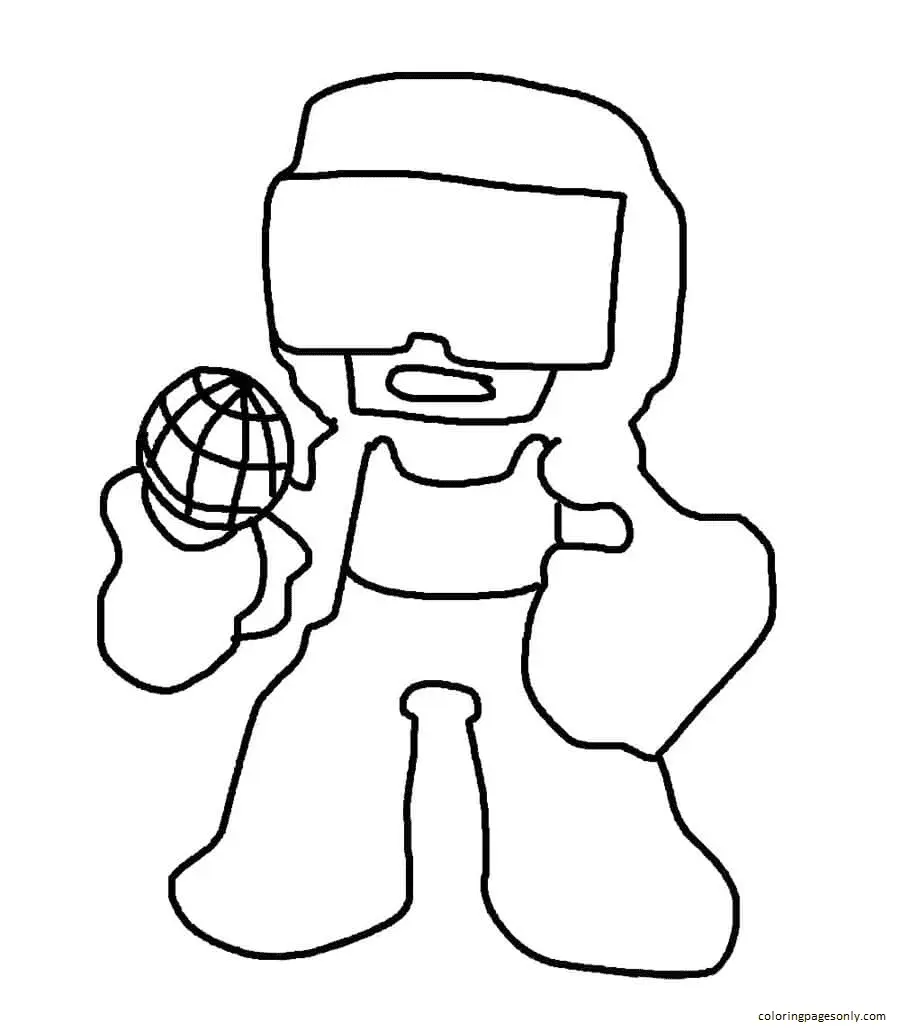 Friday Night Funkin Coloring Pages 19
