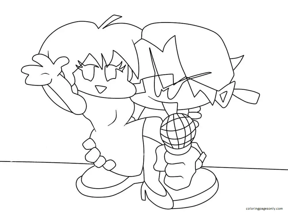 Friday Night Funkin Coloring Pages 22