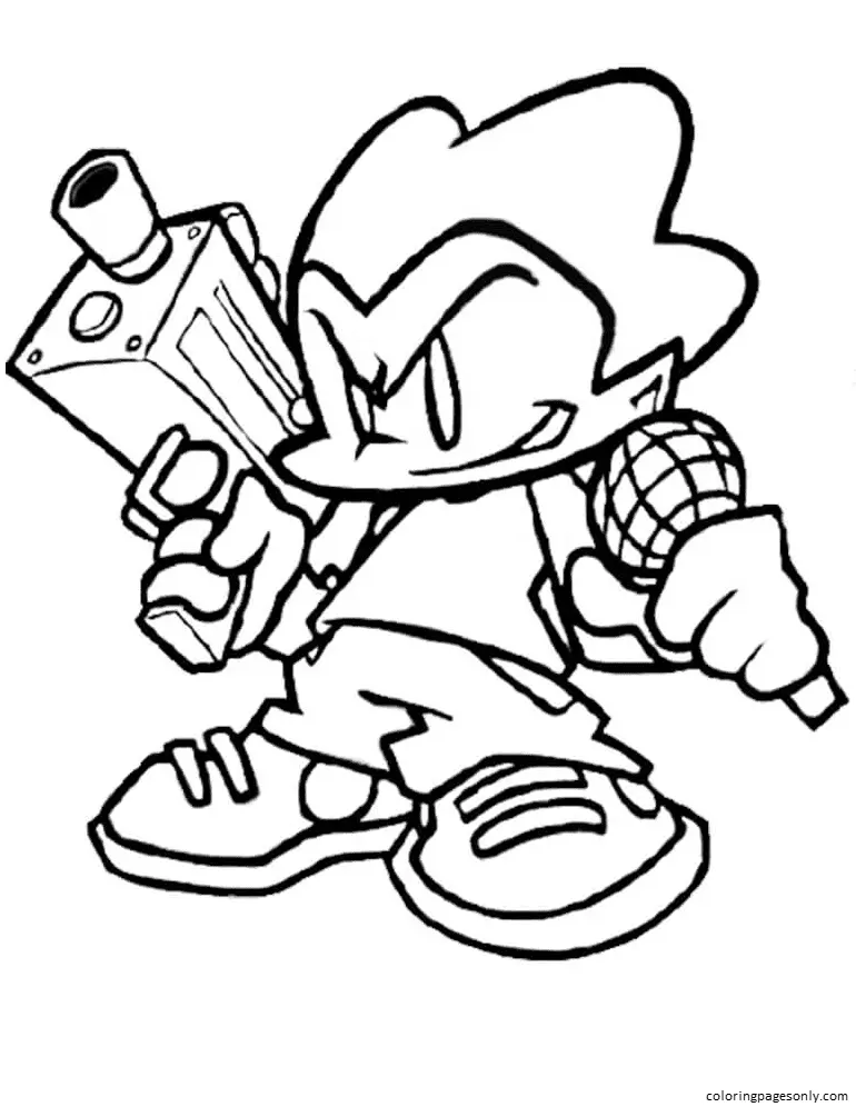Friday Night Funkin Coloring Pages 23