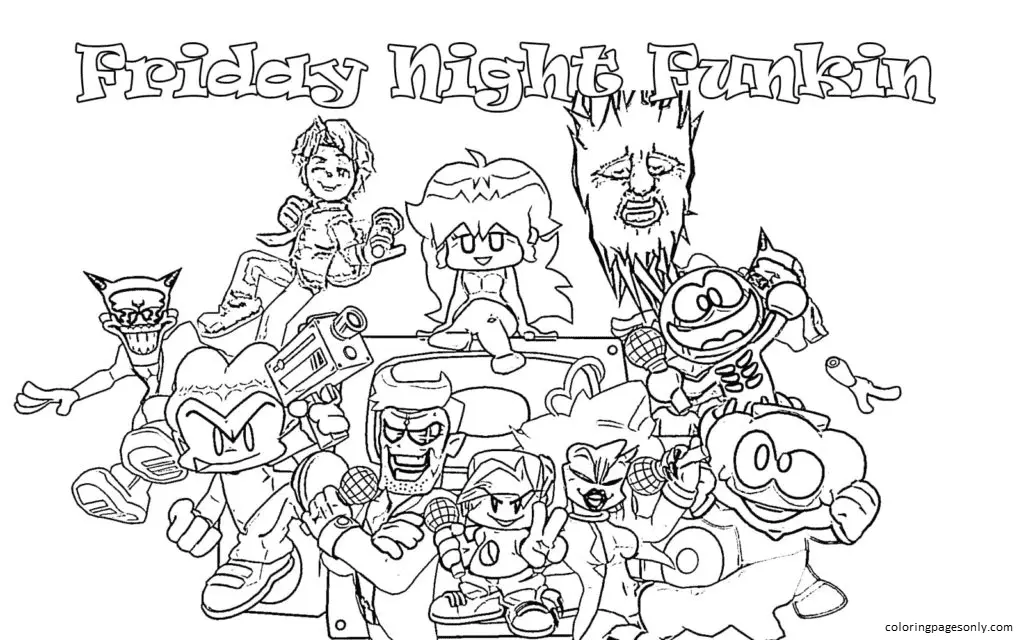 Friday Night Funkin Coloring Pages 31