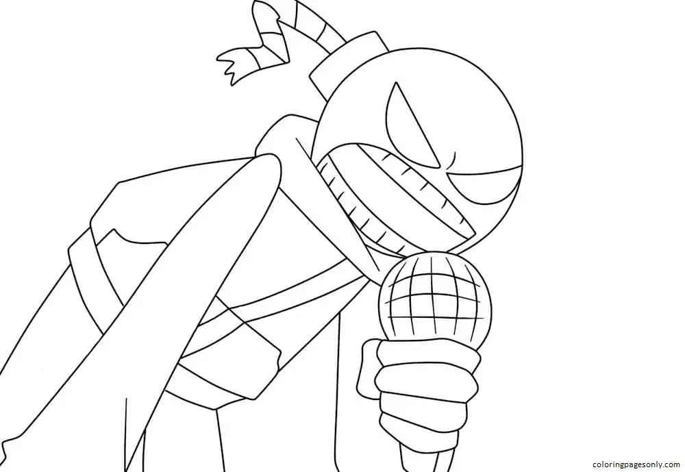 Friday Night Funkin Coloring Pages 49