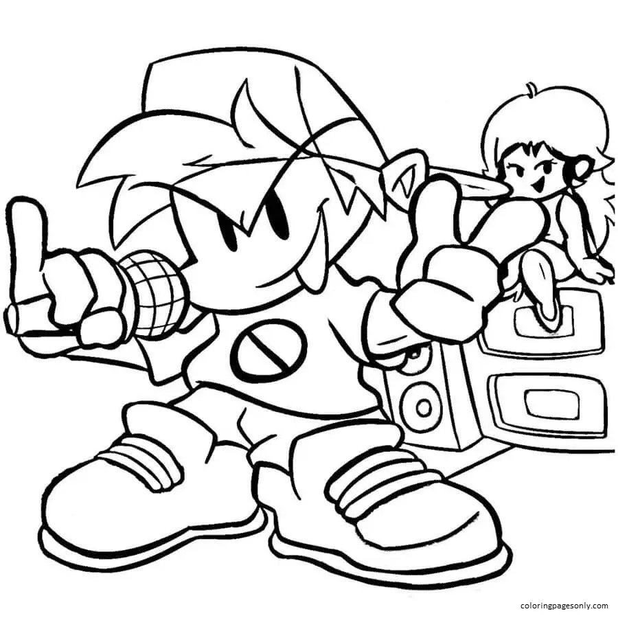 Friday Night Funkin Coloring Pages 54
