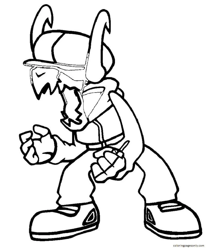 Friday Night Funkin Coloring Pages 7