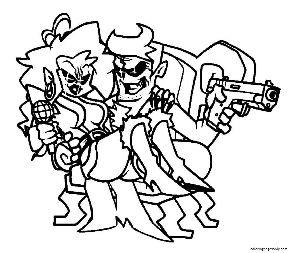 Friday Night Funkin Coloring Pages 70