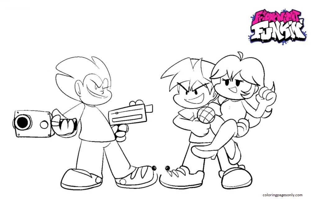 Friday Night Funkin Coloring Pages 77