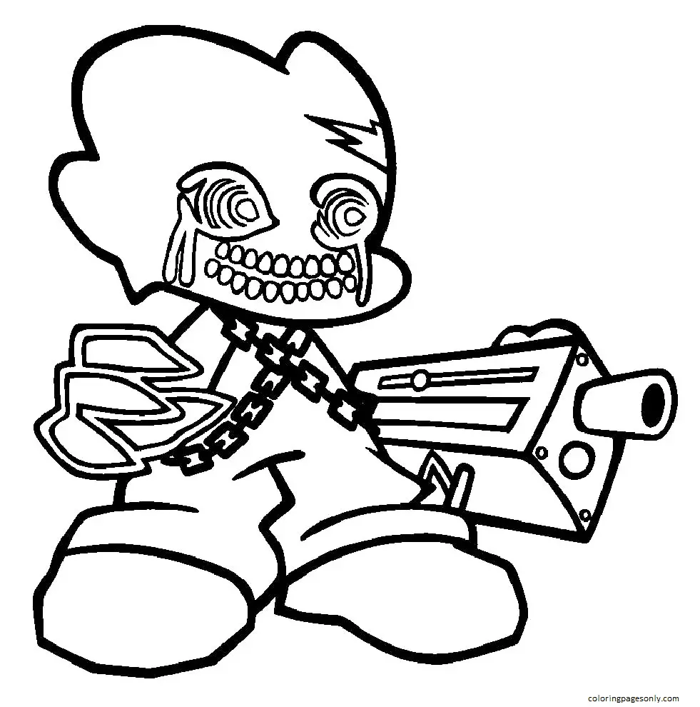 Friday Night Funkin Coloring Pages 9