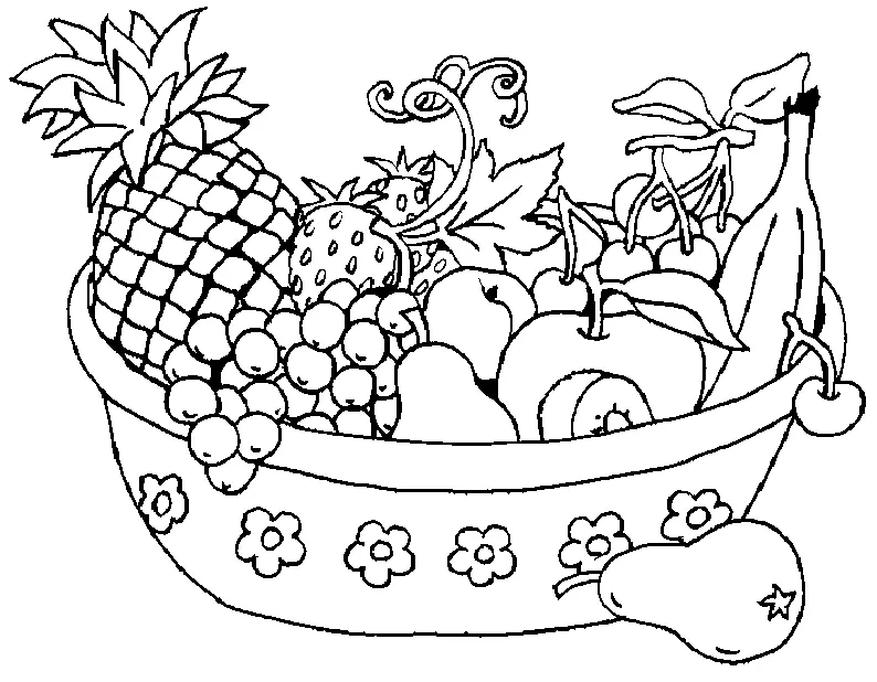 Fruit Basket Coloring Pages 4