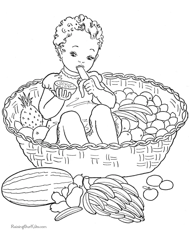 Fruit Basket Coloring Pages 6