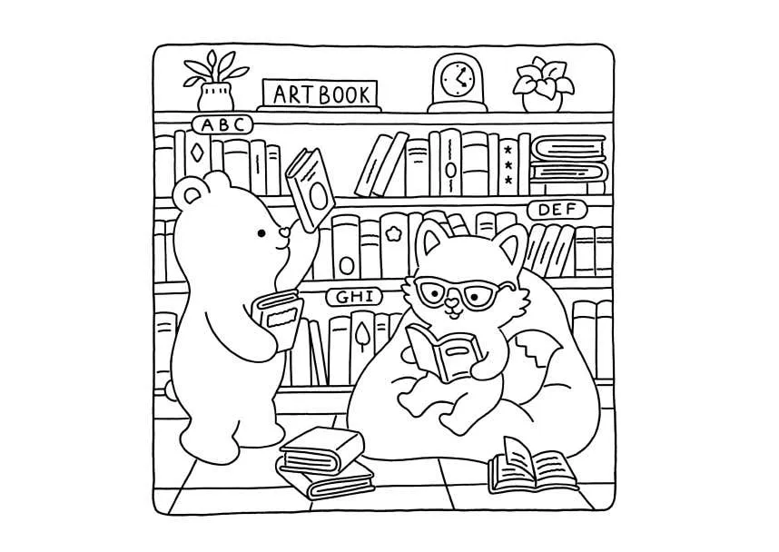 Fuzzy Hygge Coloring Pages 4