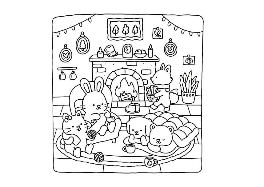 Fuzzy Hygge para Colorir