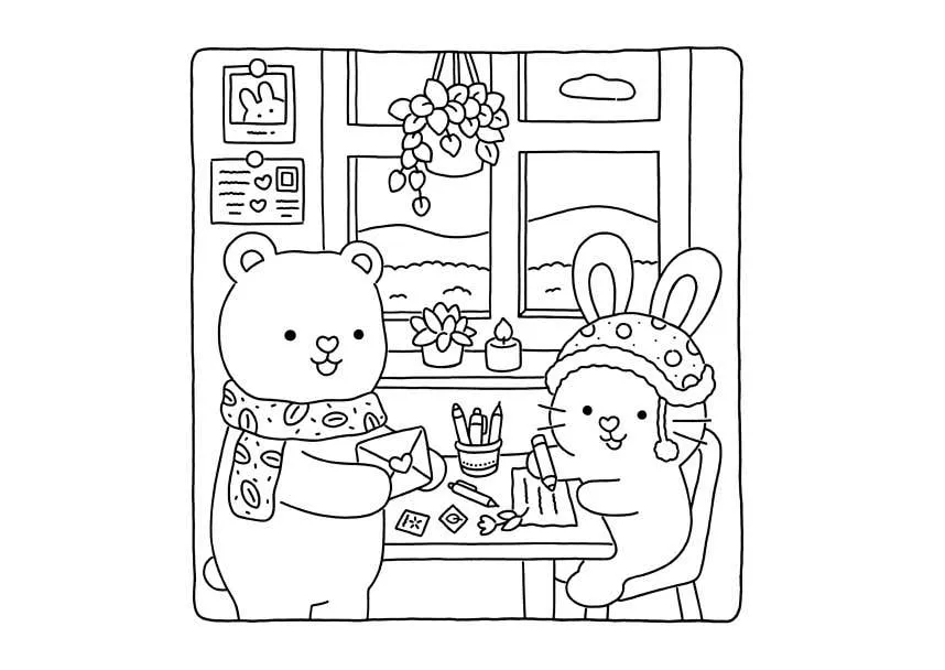 Fuzzy Hygge Coloring Pages 6