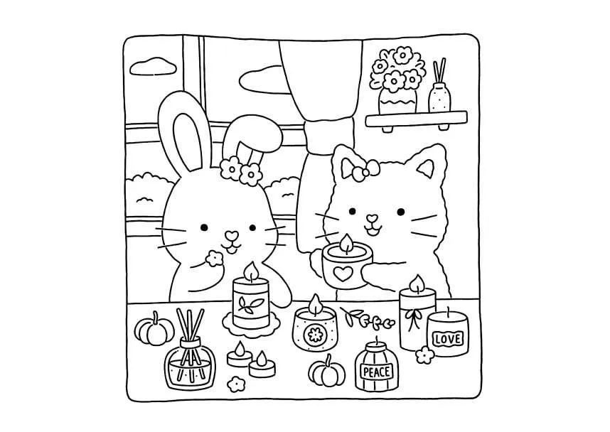 Fuzzy Hygge Coloring Pages 8