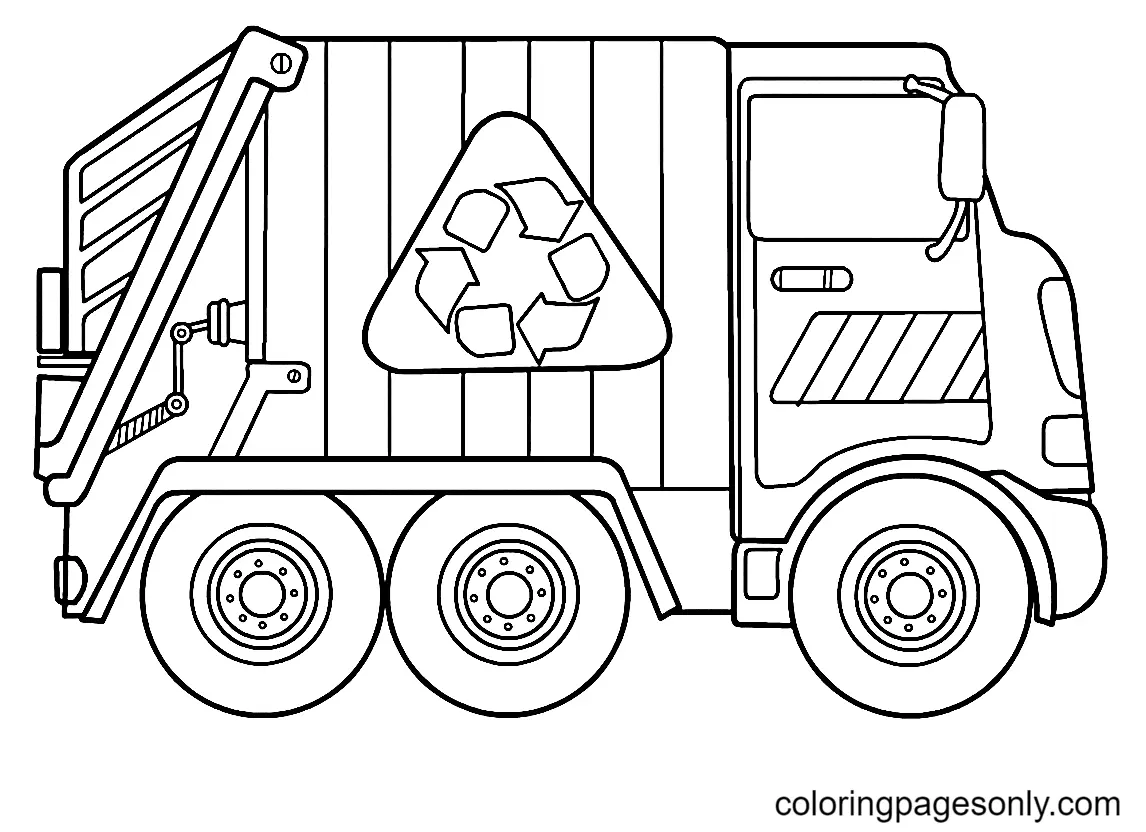 Garbage Truck Coloring Pages 1