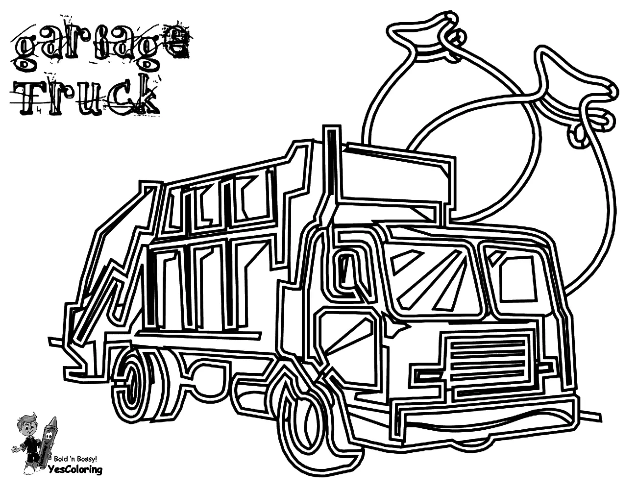 Garbage Truck Coloring Pages 18