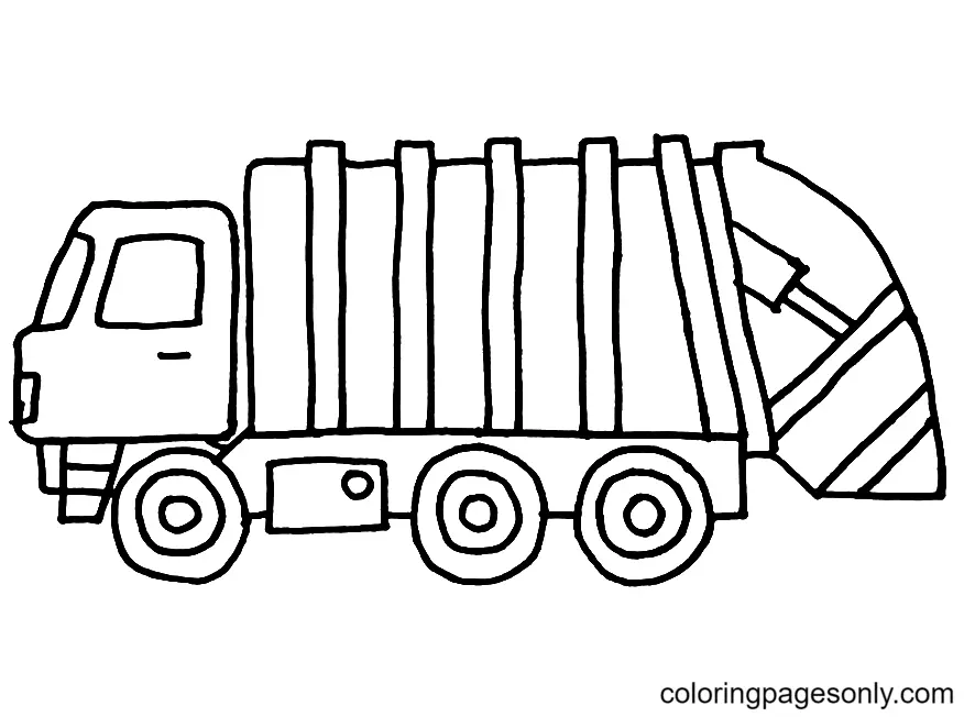 Garbage Truck Coloring Pages 2