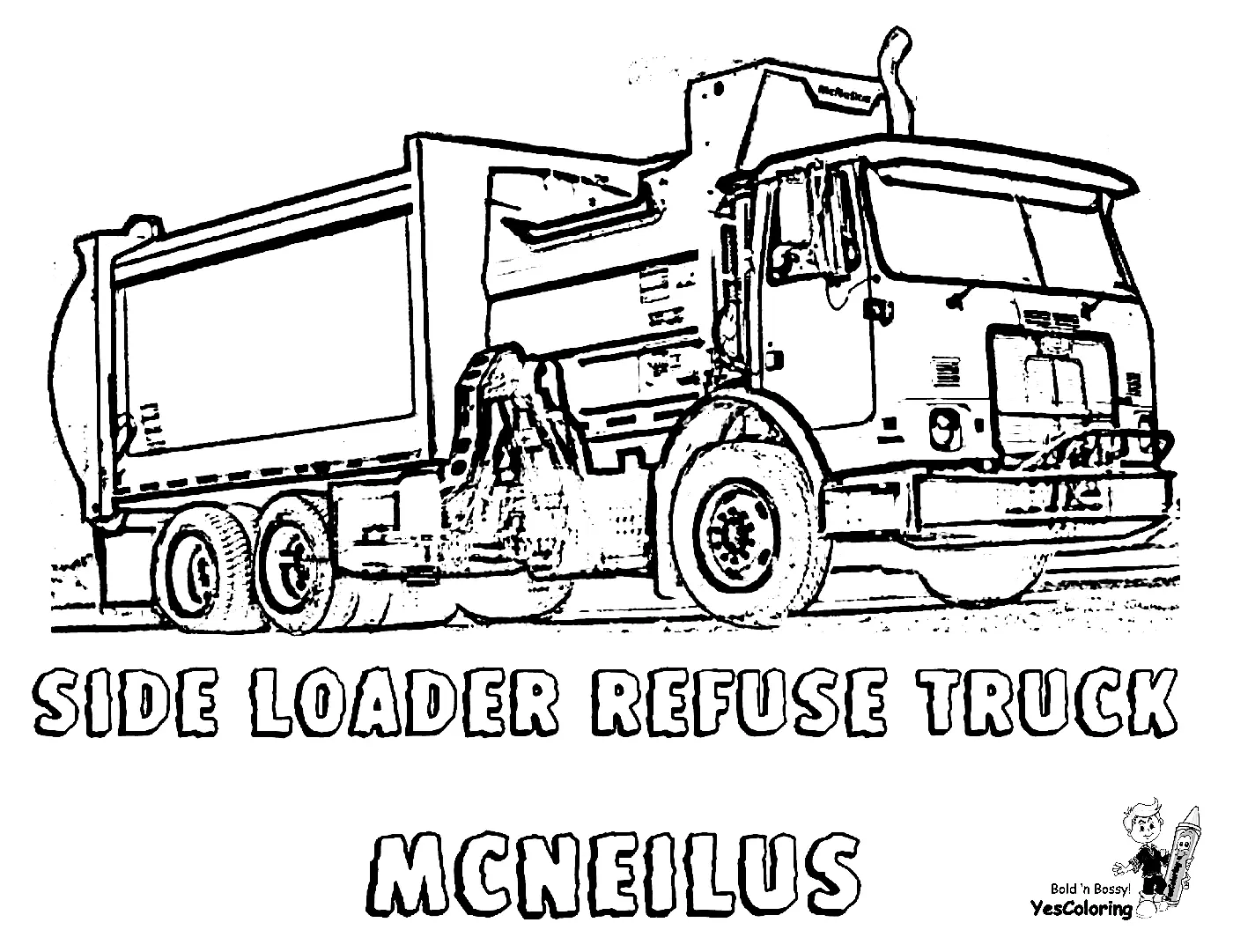 Garbage Truck Coloring Pages 4