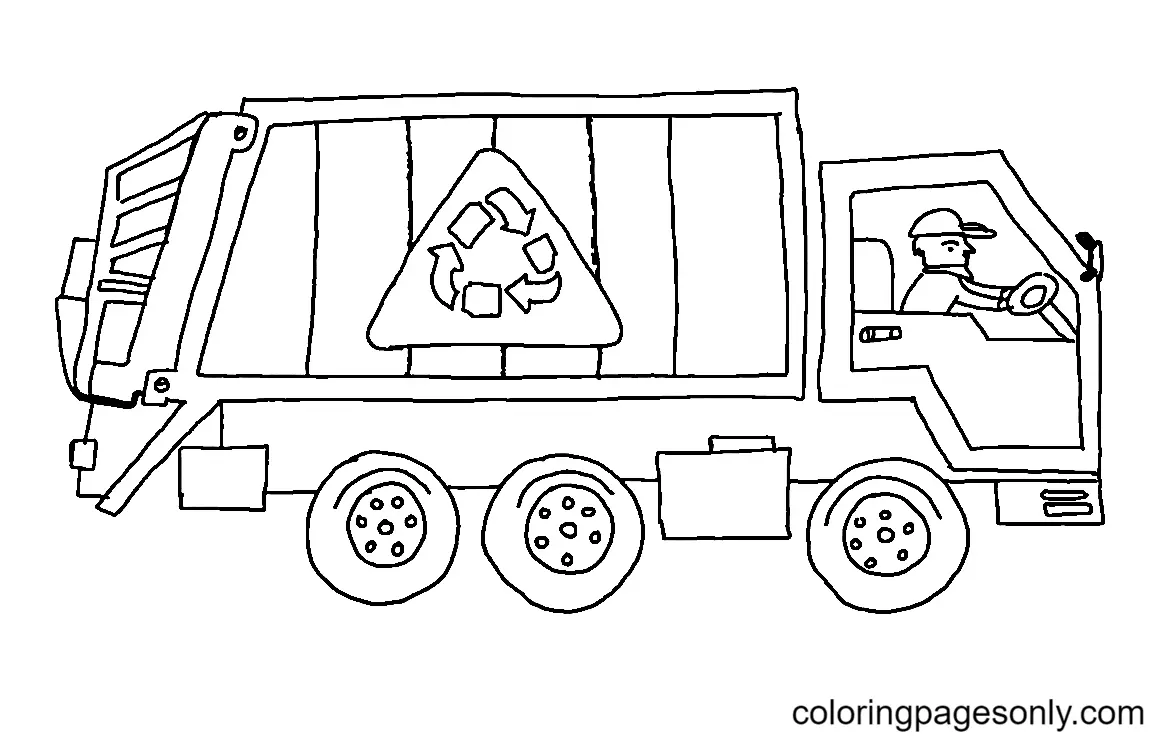 Garbage Truck Coloring Pages 5