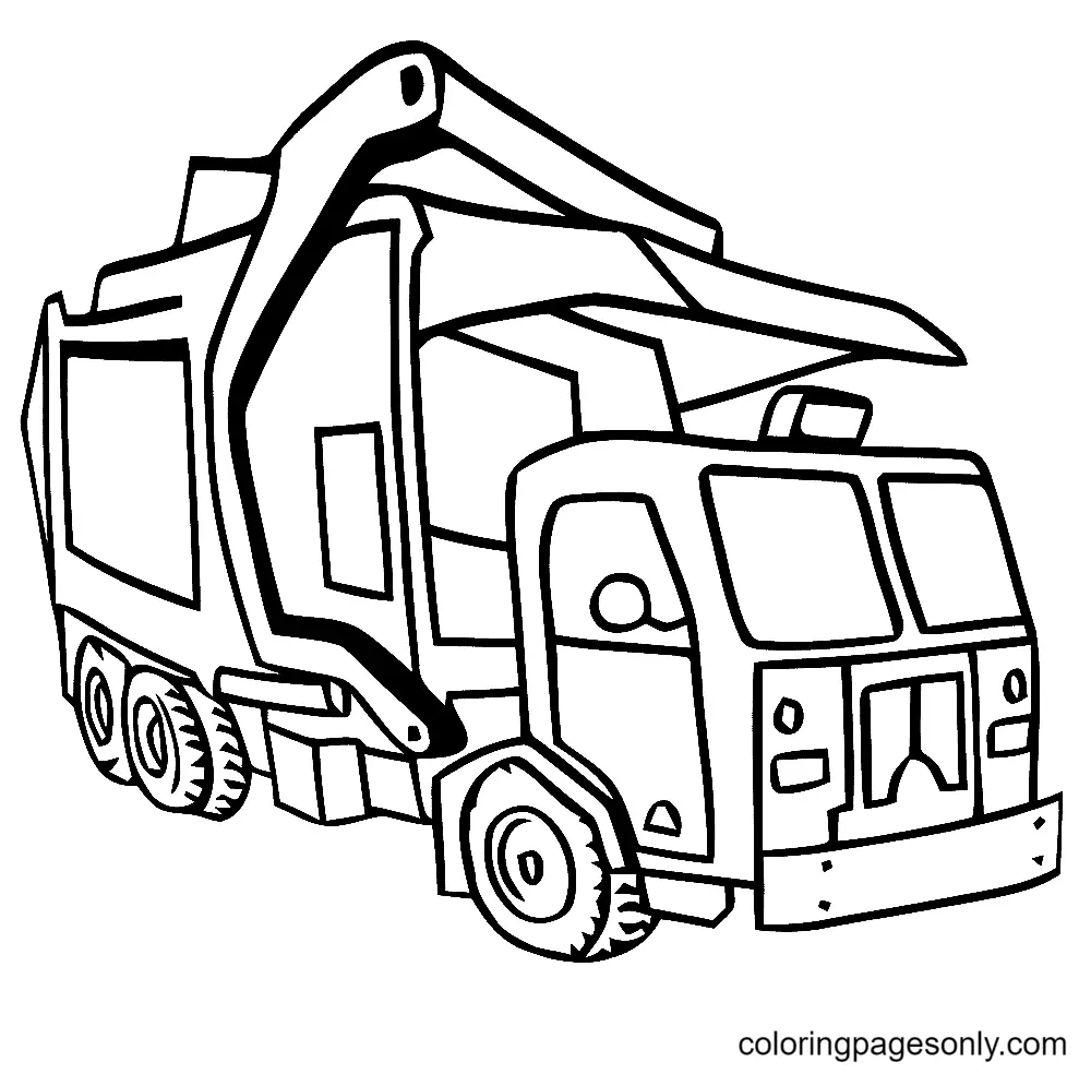 Garbage Truck Coloring Pages 8