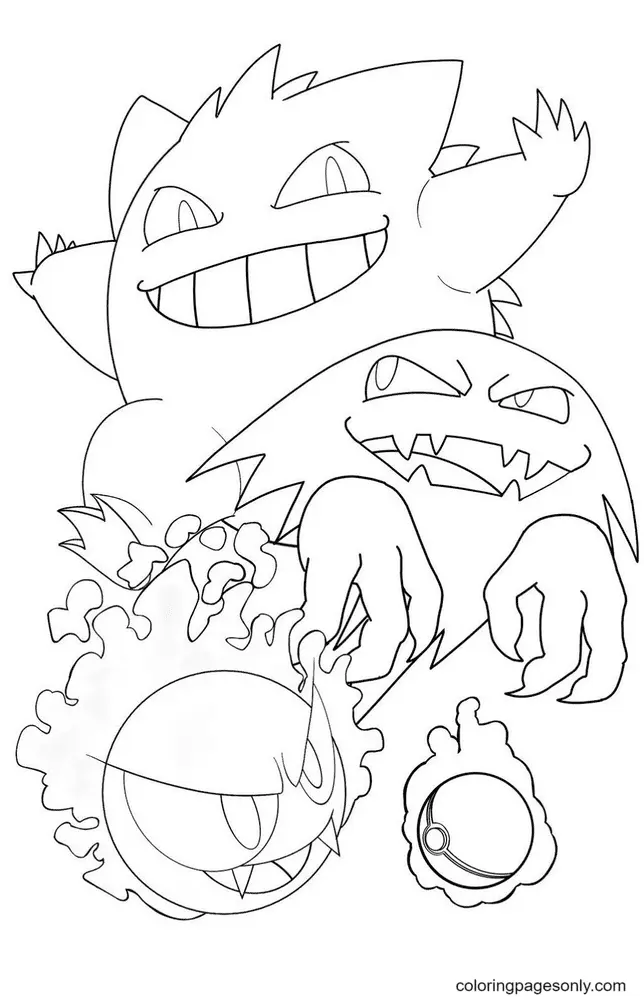 Gengar Para Colorear 29