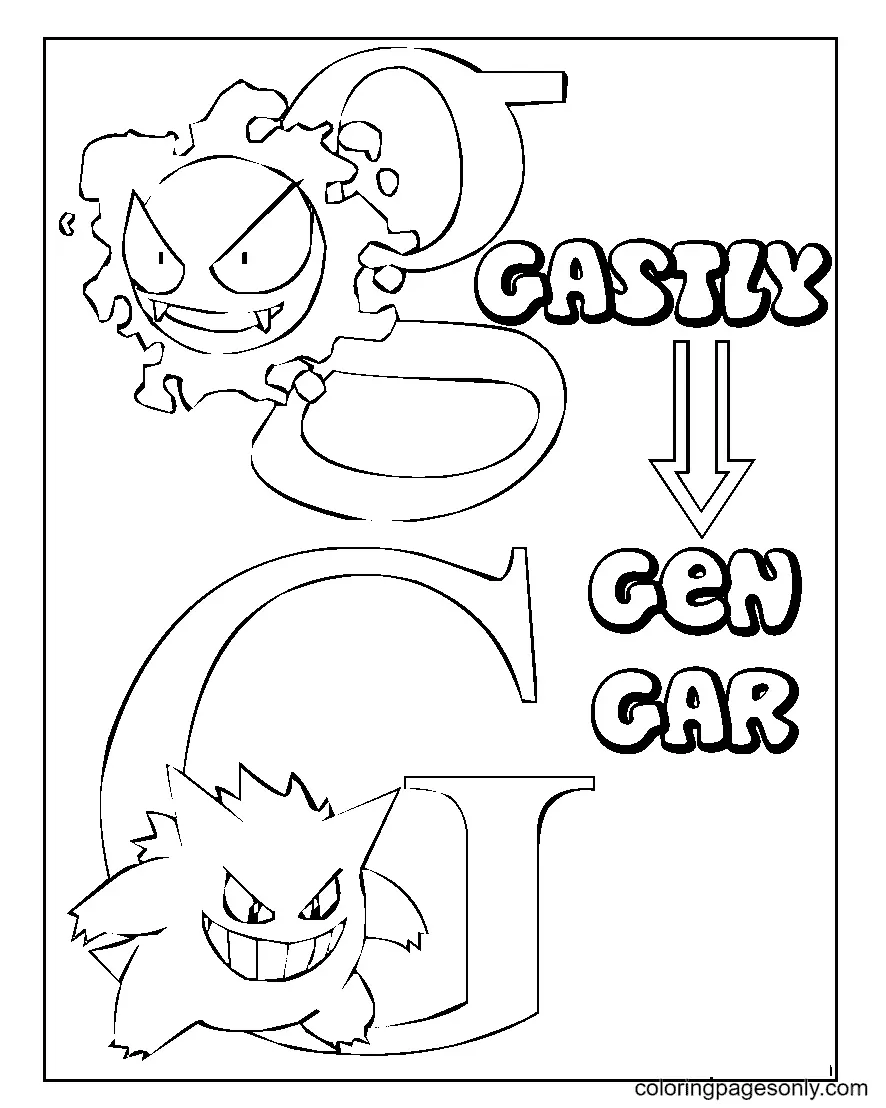 Gengar Para Colorear 54