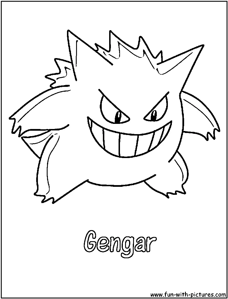 Gengar Para Colorear 7
