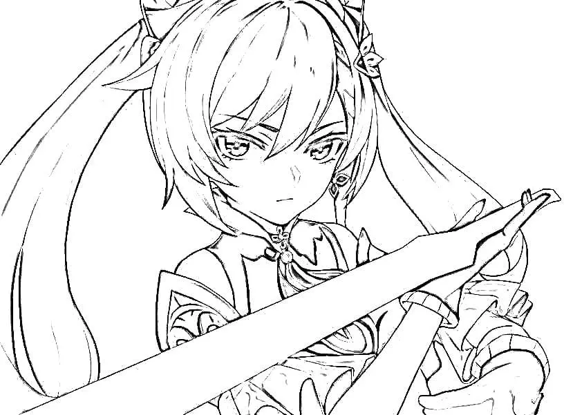 Desenhos de Genshin Impact Para Colorir 42