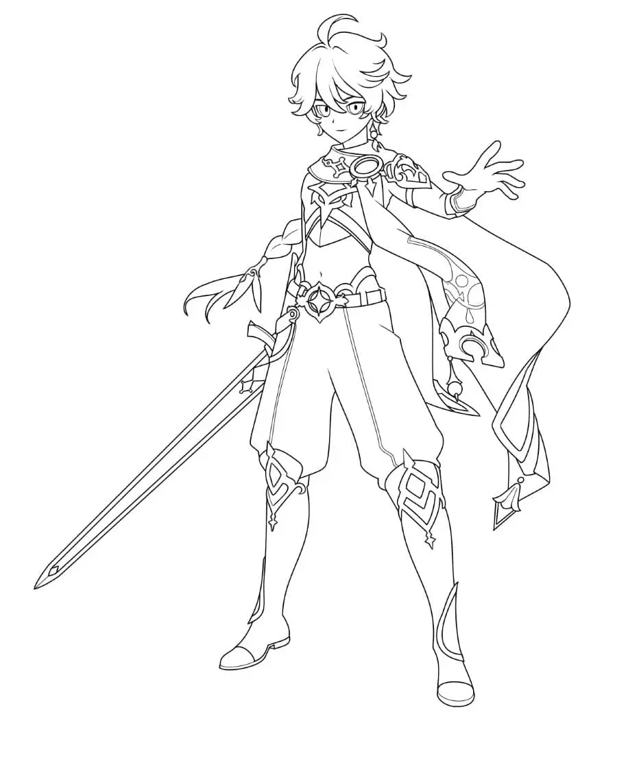 Desenhos de Genshin Impact Para Colorir 50
