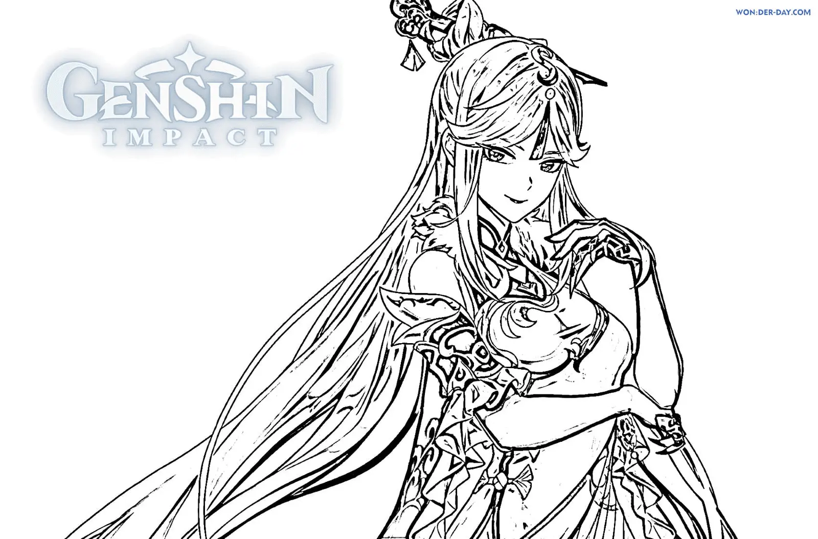 Desenhos de Genshin Impact Para Colorir 53