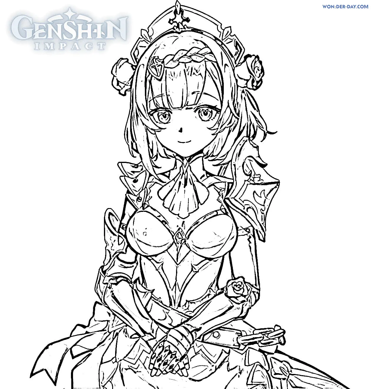 Desenhos de Genshin Impact Para Colorir 57