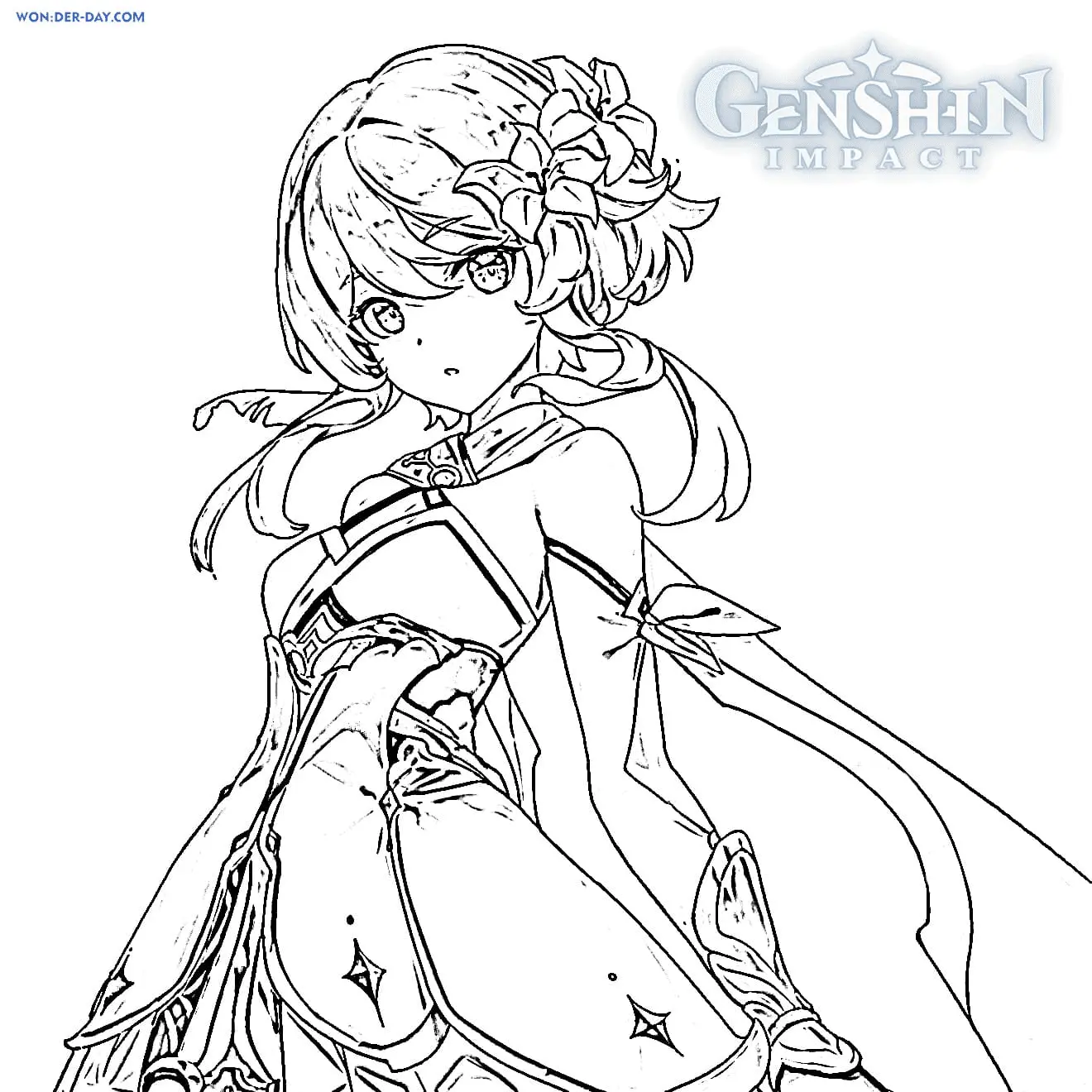 Desenhos de Genshin Impact Para Colorir 67
