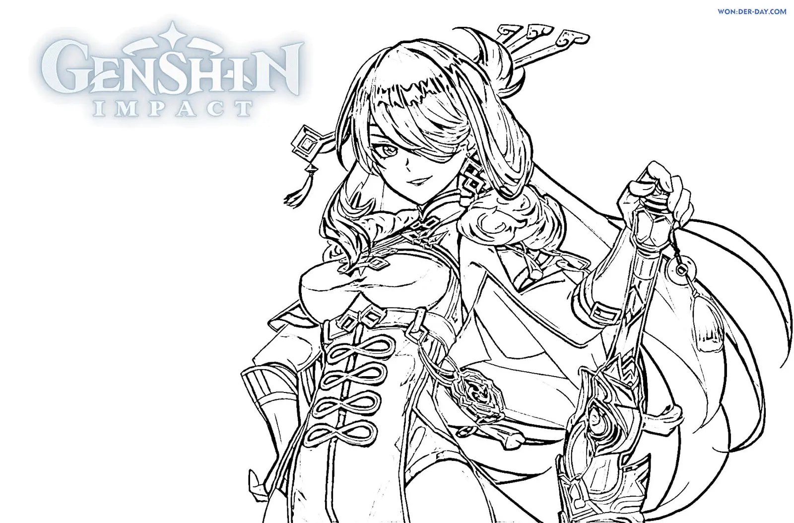 Desenhos de Genshin Impact Para Colorir 69