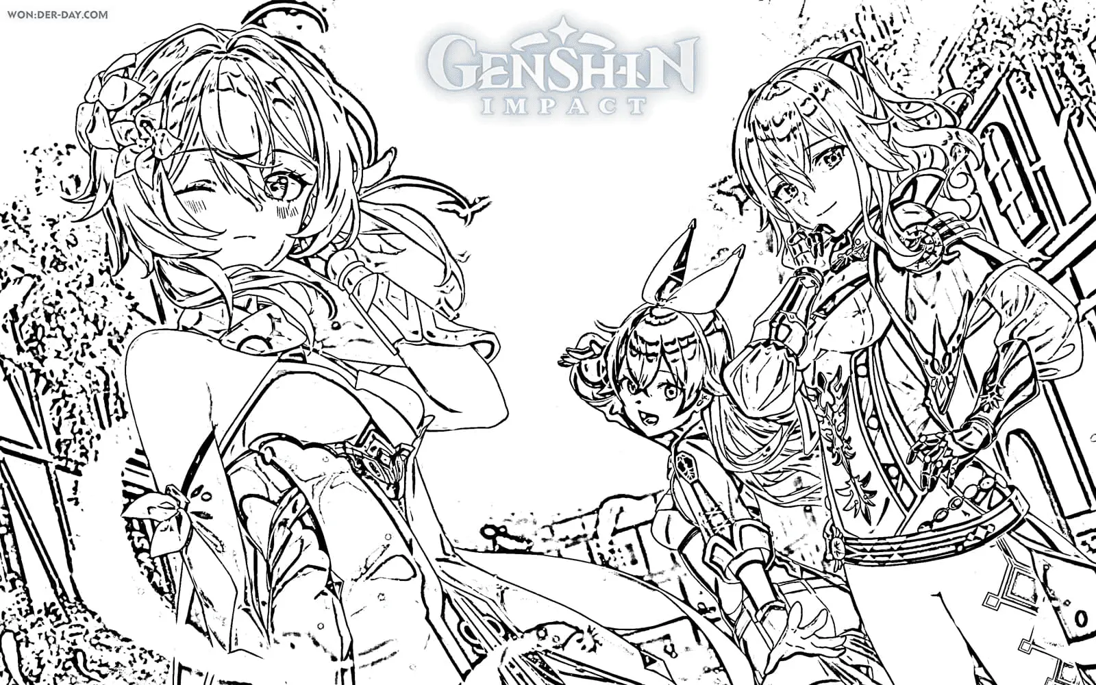 Desenhos de Genshin Impact Para Colorir 71