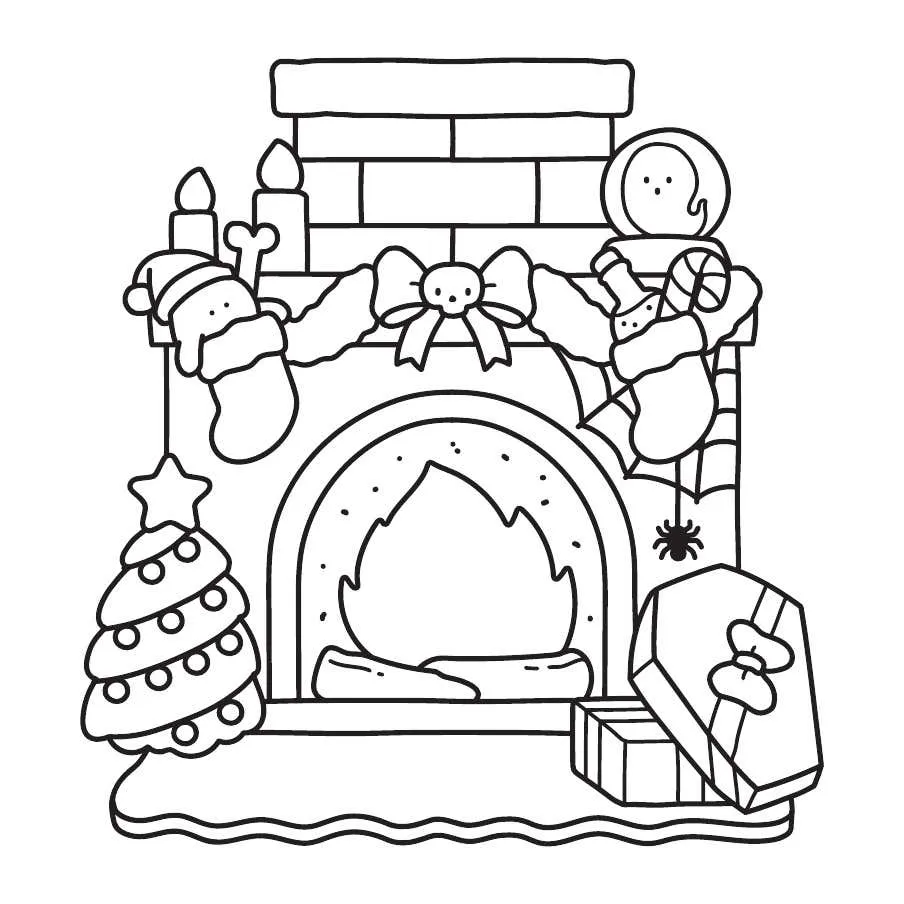Ghostly Cute Christmas Coloring Pages 11