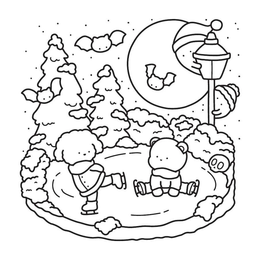 Ghostly Cute Christmas Coloring Pages 14