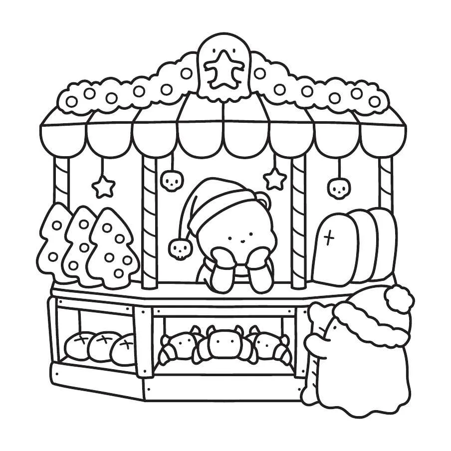 Ghostly Cute Christmas Coloring Pages 15
