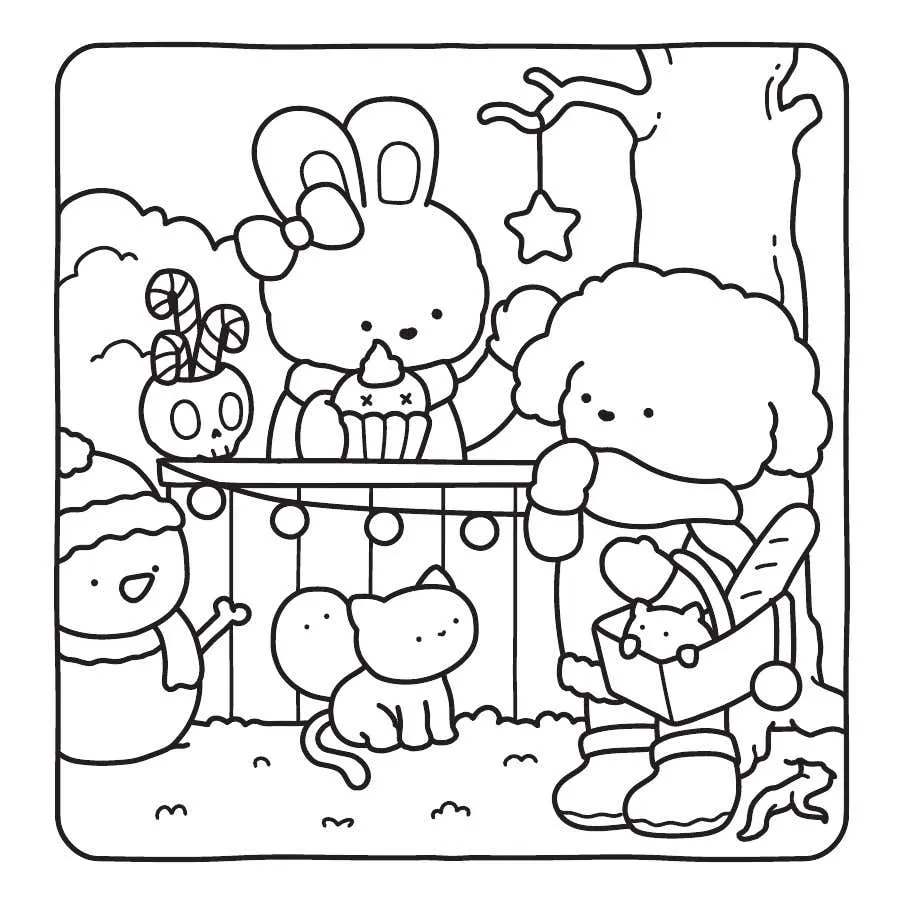 Ghostly Cute Christmas Coloring Pages 17