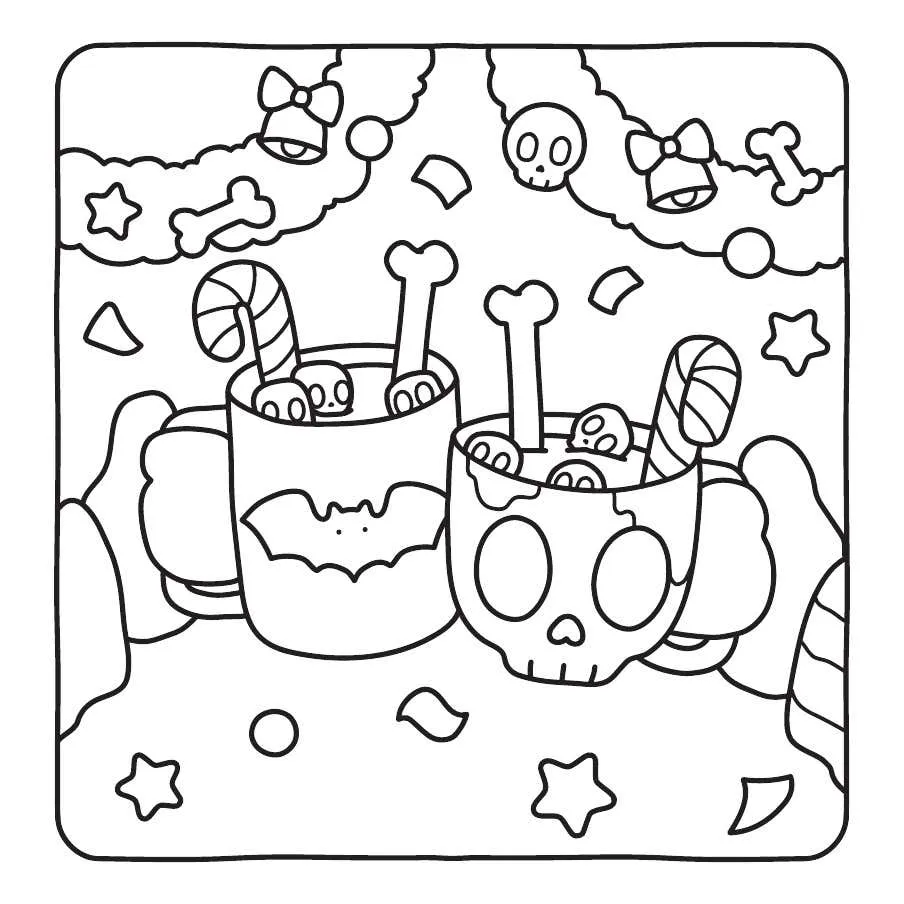 Ghostly Cute Christmas Coloring Pages 21