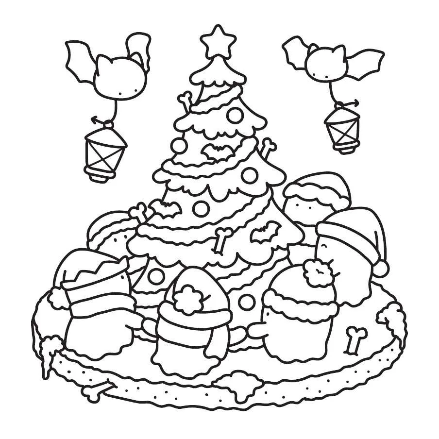 Ghostly Cute Christmas Coloring Pages 22