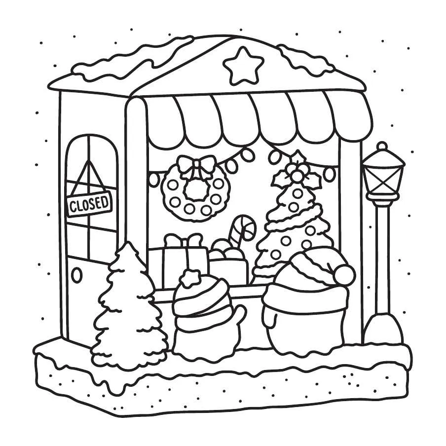 Ghostly Cute Christmas Coloring Pages 34