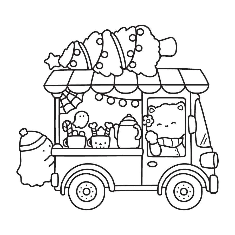 Ghostly Cute Christmas Coloring Pages 35