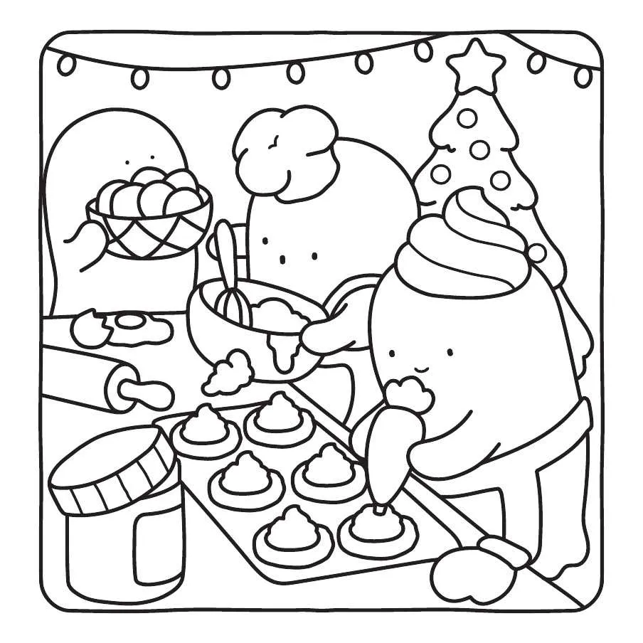 Ghostly Cute Christmas Coloring Pages 37