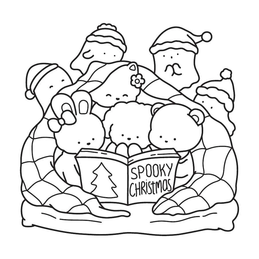 Ghostly Cute Christmas Coloring Pages 39