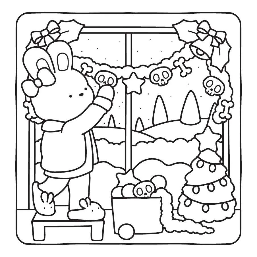 Ghostly Cute Christmas Coloring Pages 5