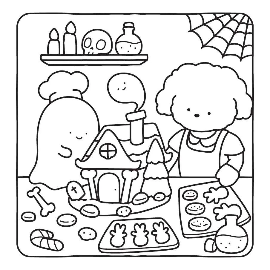 Ghostly Cute Christmas Coloring Pages 9