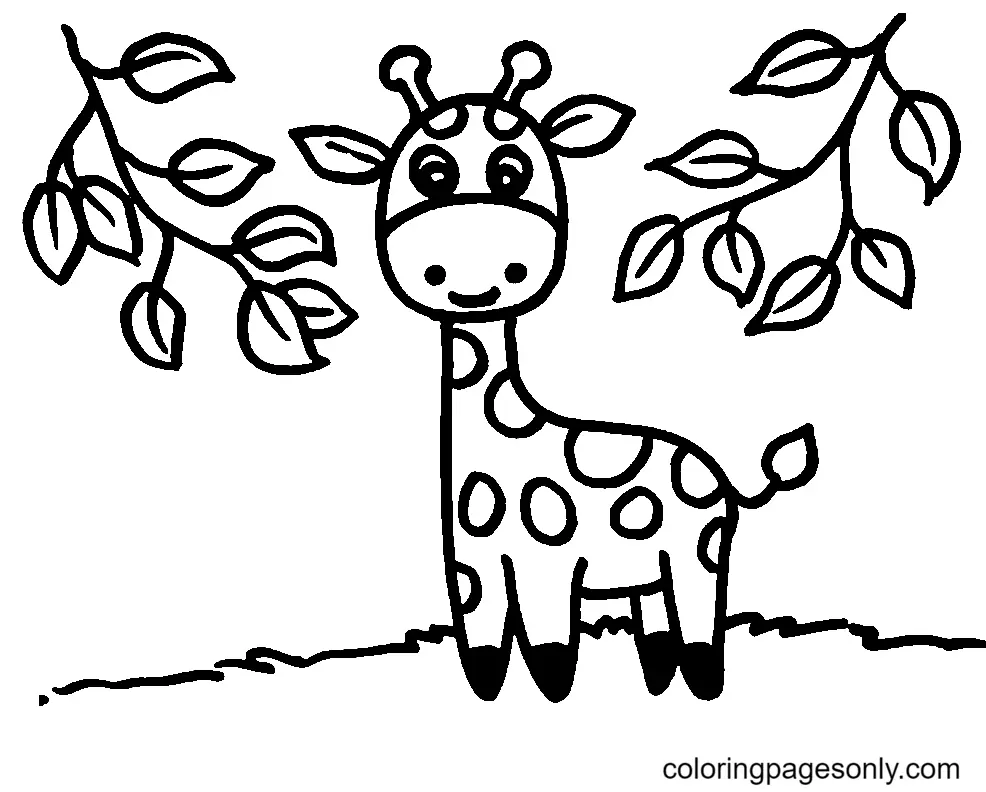 Giraffes Coloring Pages 1